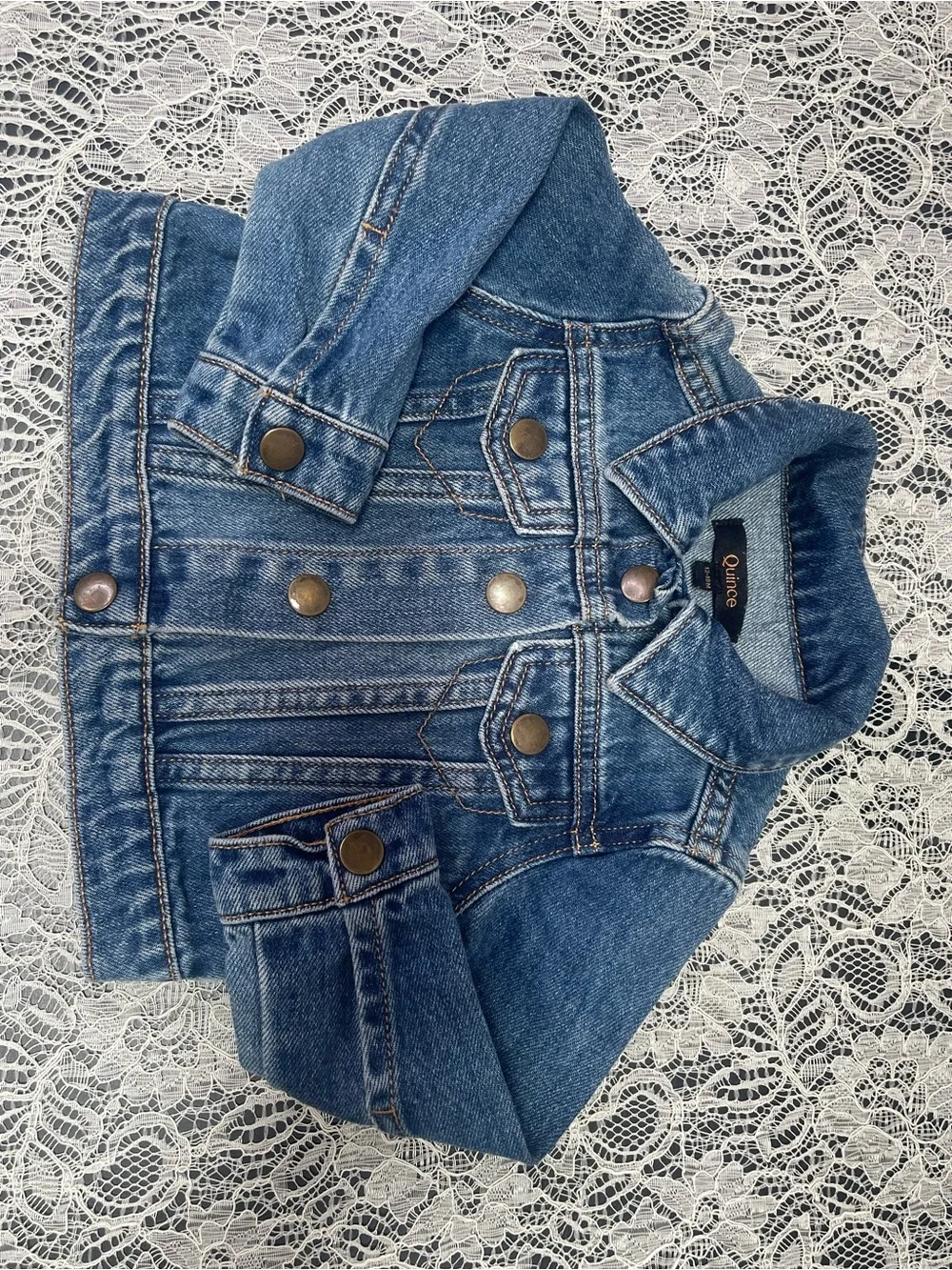 QUINCE Organic Cotton Denim Jacket Kids Boys Girls Relaxed Fit Jean Jacket